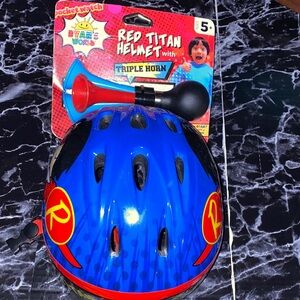 Red Titan Blue Kids Helmet with Horn